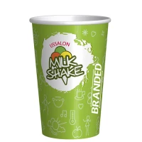 Bedruckte Milchshake-Becher aus Karton 400cc/16oz Vollflächig