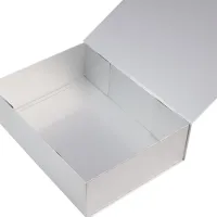 Glänzend laminierte Magnetboxen Silber - 14x14,5x5,7cm - 25 Stück