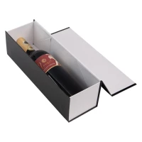 Luxus-Glanz Weinflaschenbox mit Magnetverschluss Schwarz/Weiß - 25 Stück