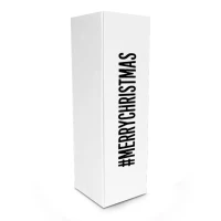 Weihnachts-Weinflaschenbox mit Magnetverschluss - #MERRYCHRISTMAS Weiß - 25 Stück