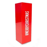 Weihnachtsflaschenbox mit Magnetverschluss - #MERRYCHRISTMAS Rot - 25 Stück