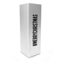 Weihnachts-Weinflaschenbox + Magnetverschluss – #MERRYCHRISTMAS Silber: 25 Stück