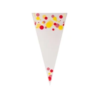 Spitztüte mit roten/gelben Punkten - 180 x 370 mm - 0,5 Pfund - 1000 Stück