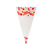 Spitztüte Punkt Orange/Rot - 180 x 370 mm - 0,5 Pfund - 1000 Stück