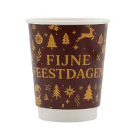 Doppelwandiger Kaffeebecher Frohe Feiertage 200cc/8oz - 500 Stk./Pkt.