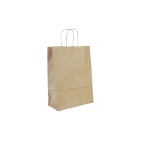 Papiertüte - 180 + 80 x 235 mm - Brauntöne - Gedrehter Griff - 500 St./Karton