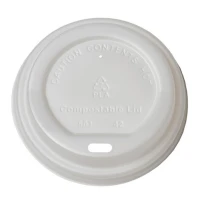 Weißer Deckel (CPLA) für Kaffeebecher 80mm - 1.000 Stk/Ktn