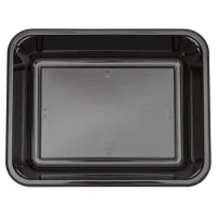 CPET-Mahlzeitschale - 227/50 - Schwarz - 1-Fach - 227x177x50mm