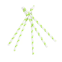 Papierstrohhalme | Ø6 mm·20 cm | *Green Dots* Weiß - 1000 Stk/Pck