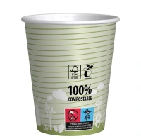 Biologischer Kaffeebecher 200 ml/8 oz (Pappe/PLA) - 1.000 Stk./Karton