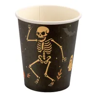 Pappbecher Halloween Skelett 200cc/8oz - 1.000 Stk/Box.