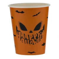 Halloween Kürbis Karton-Kaffeebecher 200cc/8oz - 1.000 St./Kart.