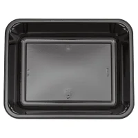 CPET-Menüschale - 227/35 - Schwarz - 1-Fach - 227x177x35mm