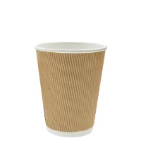 Gerippter Kraft-Karton-Kaffeebecher 300 cc/12 oz – 500 Stk./Karton