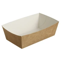 Kartonsnackbox Braun/Weiß (Groß) 145x80x53mm - 360 Stk/Karton