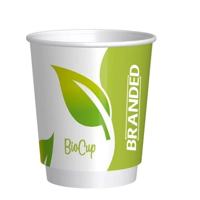 Bedruckte doppelwandige BIO-Becher 200cc/8oz