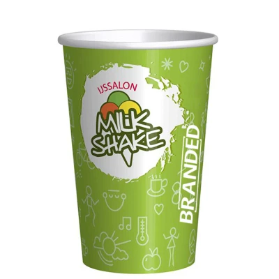 Bedruckte Milchshake-Becher aus Karton 400cc/16oz Vollflächig