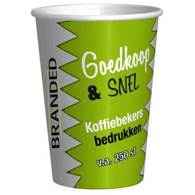 Bedruckte Kaffeebecher Günstig & Schnell 300cc/12oz