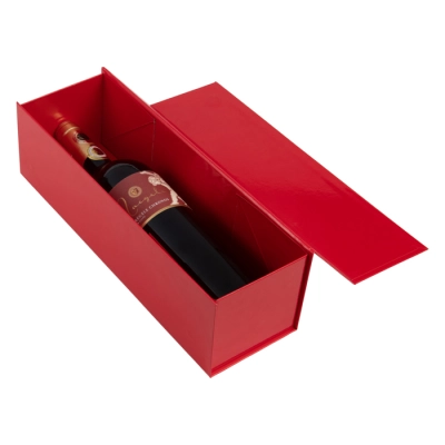 Luxus-Glanz-Weinflaschenbox mit Magnetverschluss Rot - 25 Stück