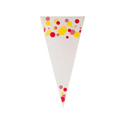 Spitztüte mit roten/gelben Punkten - 180 x 370 mm - 0,5 Pfund - 1000 Stück