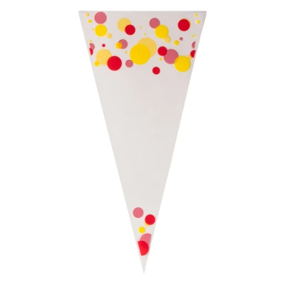 Spitztüte Punktmuster Rot/Gelb - 250 x 460 mm - 1 Pfund - 1.000 Stück