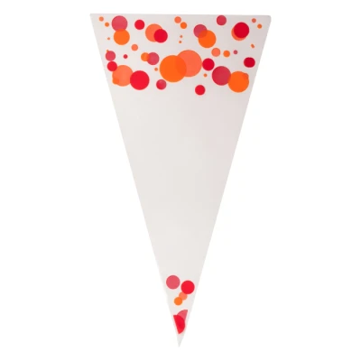 Spitztüte Punkt Orange/Rot - 250 x 460 mm - 1 Pfund - 1000 Stück
