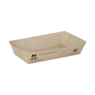 Pommes-Schale A14 – Karton – 15,5x8,5x3,8 cm – „Notpla“ – 540 Stk./Karton