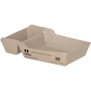 Pommes-Schale A14+1 - Karton - 16,5x8,5x3,5 cm - "Notpla" - 480 Stk/Karton