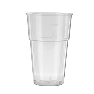 Wiederverwendbares Plastikbierglas Budget (PP) 250cc (300cc max) - 1.250 Stk./Karton