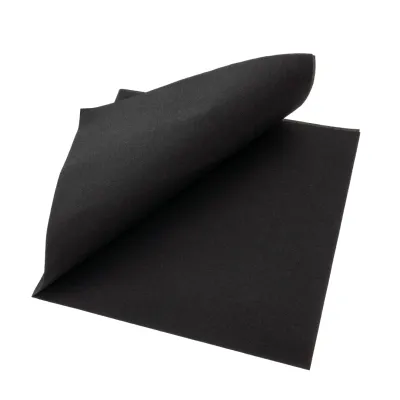 AIRLAID-SERVIETTE SCHWARZ 40X40CM 1/4-FALZ