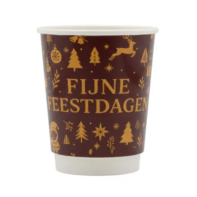 Doppelwandiger Kaffeebecher Frohe Feiertage 200cc/8oz - 500 Stk./Pkt.