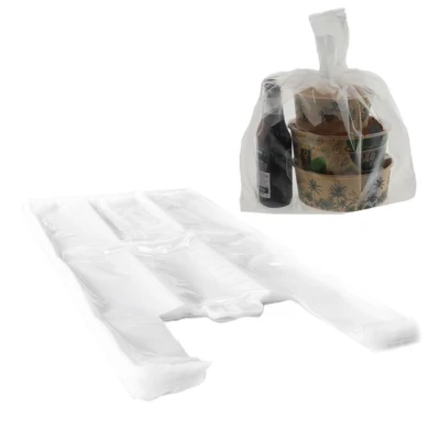 LDPE-Hemddraagtas, transparent, 370 + 340 x 700 mm, 40µ - 400 St./Karton