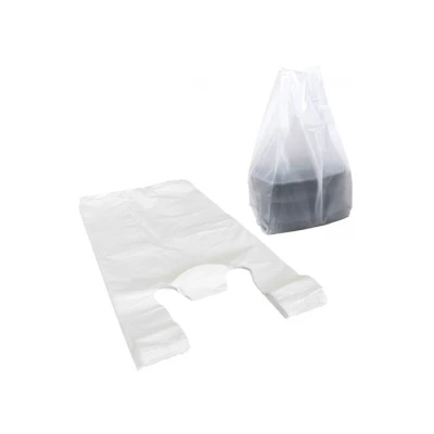 HDPE Hemd-Tragetaschen weiß 270 + 120 x 480 mm 20my – 1.000 St./Karton