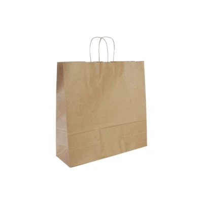 Papiertüte - 320 + 120 x 410 mm - Braun - Gedrehter Griff - 200 Stk/Paket