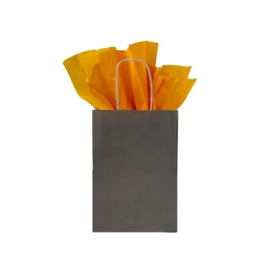 Papiertüte mit gedrehtem Griff 150 + 85 x 215 mm Grau - 250 Stk/Karton