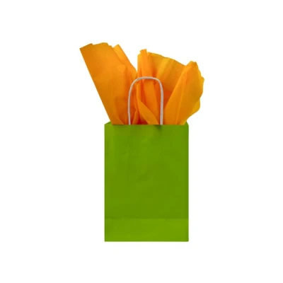 Papiertüte mit gedrehtem Griff 190 + 80 x 220 mm grün - 250 Stück/Karton