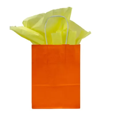 Papiertüte mit gedrehtem Griff 320 + 120 x 420 mm Orange - 250 Stück/Karton