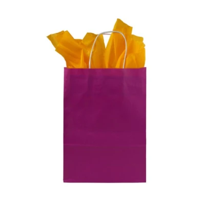 Papiertasche mit gedrehtem Griff 220 + 100 x 300 mm rosa - 250 Stk/Karton