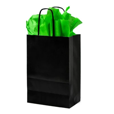 Papiertasche mit gedrehtem Griff 320 + 120 x 420 mm schwarz – 250 Stk/Karton