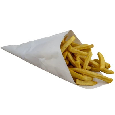 Pommes-Tüte Weiß 250g 230x230x325mm