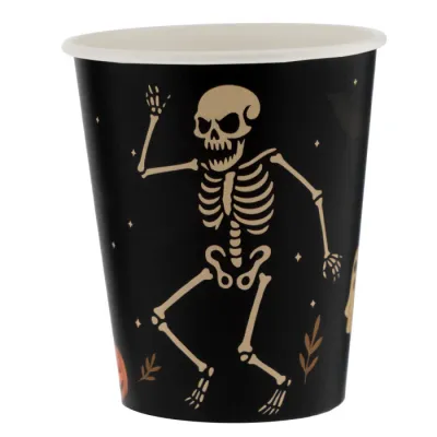 Pappbecher Halloween Skelett 200cc/8oz - 1.000 Stk/Box.
