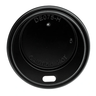 Deckel Schwarz (PS) für 70mm/7oz Becher - 1.000 Stk/Karton
