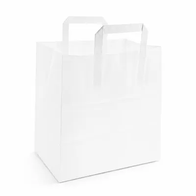 Papiertragetaschen – Weiß – 26x17x27cm – 250 Stk./Karton