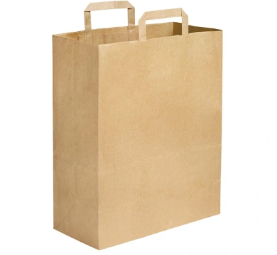 Braune/Kraft Papiertragetaschen 32x16x40cm - 250 Stk./Karton