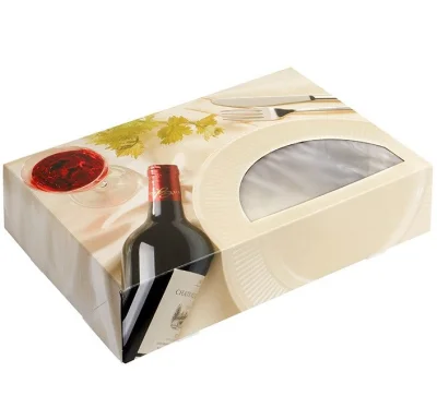 Cateringlebensmittelbox Bordeaux Groß (55cm) - 40 St./Karton