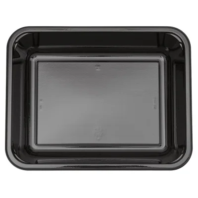 CPET-Mahlzeitschale - 227/50 - Schwarz - 1-Fach - 227x177x50mm