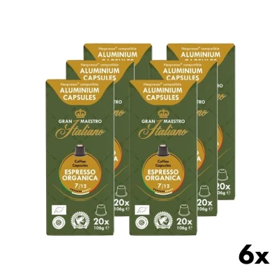 Espresso Organica Kaffeekapseln - Gran Maestro Italiano 6x20 Stück