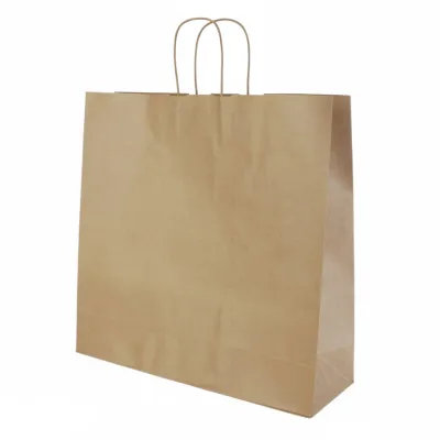Papiertüte mit gedrehtem Griff - Braun - 45x16x45cm - 200 Stk./Karton