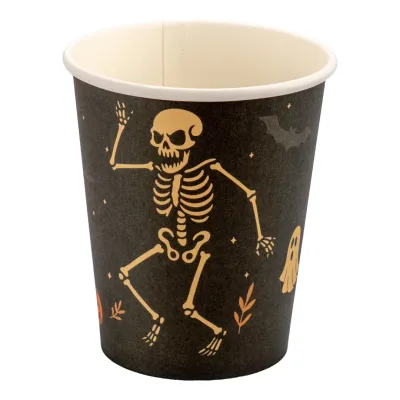 Pappbecher Halloween Skelett 200cc/8oz - 1.000 Stk/Box.