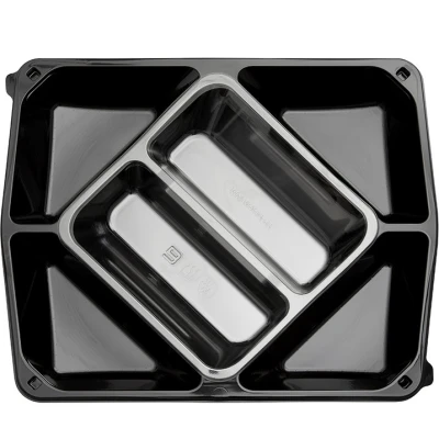 Hi-Tapas Servierschale rPET Schwarz 6 Fächer - 100 Stk/Pck